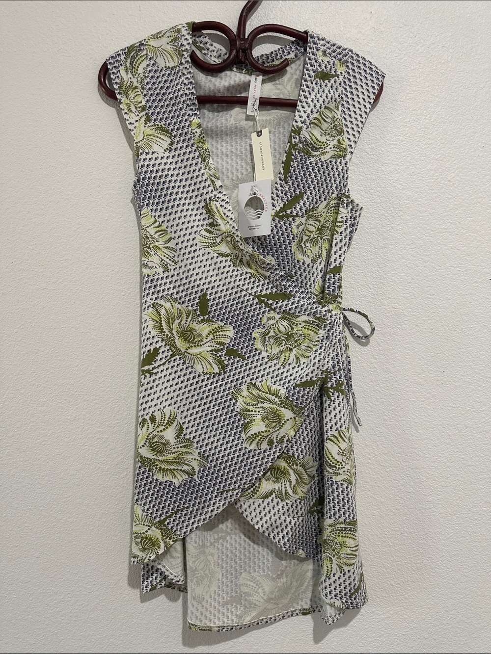 NWT! DAILY PRACTICE by Anthropologie Lightweight Floral Wrap Dress, XS
